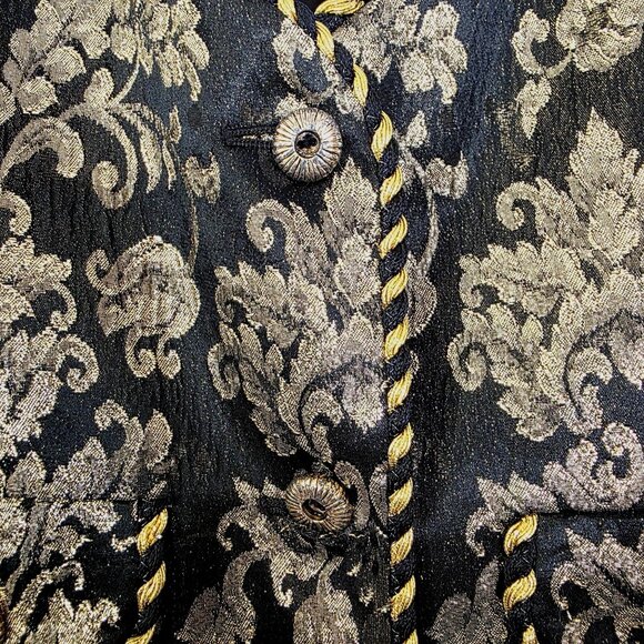 Evan-Picone Womens Luxury Brocade Blazer Jacket Gold & Black Size 10 - Picture 6 of 12